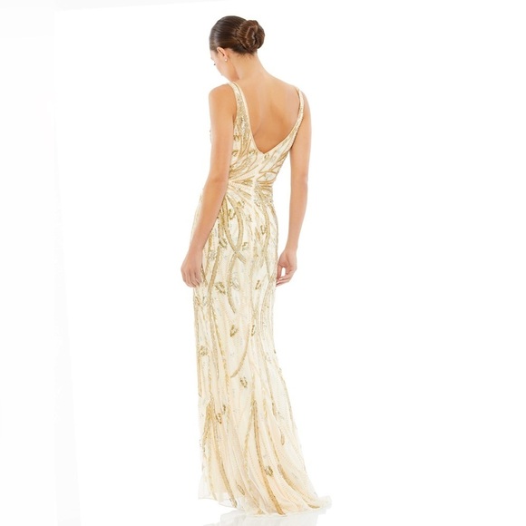 Mac Duggal 5478 NWT Long Beaded Sequin Prom Formal Dress - Picture 3 of 11